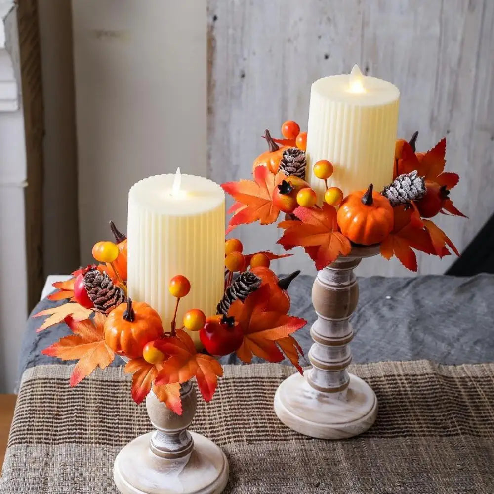 Christmas Wreath Festive Thanksgiving Day Decoration Autumn Floral Wreath Long-Lasting Berry Harvest Wreath For Party