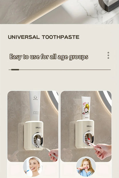 A Hole Free Wall Mounted Automatic Toothpaste Dispenser, A Toothpaste Storage Rack for Bathrooms, Households, and Bathrooms