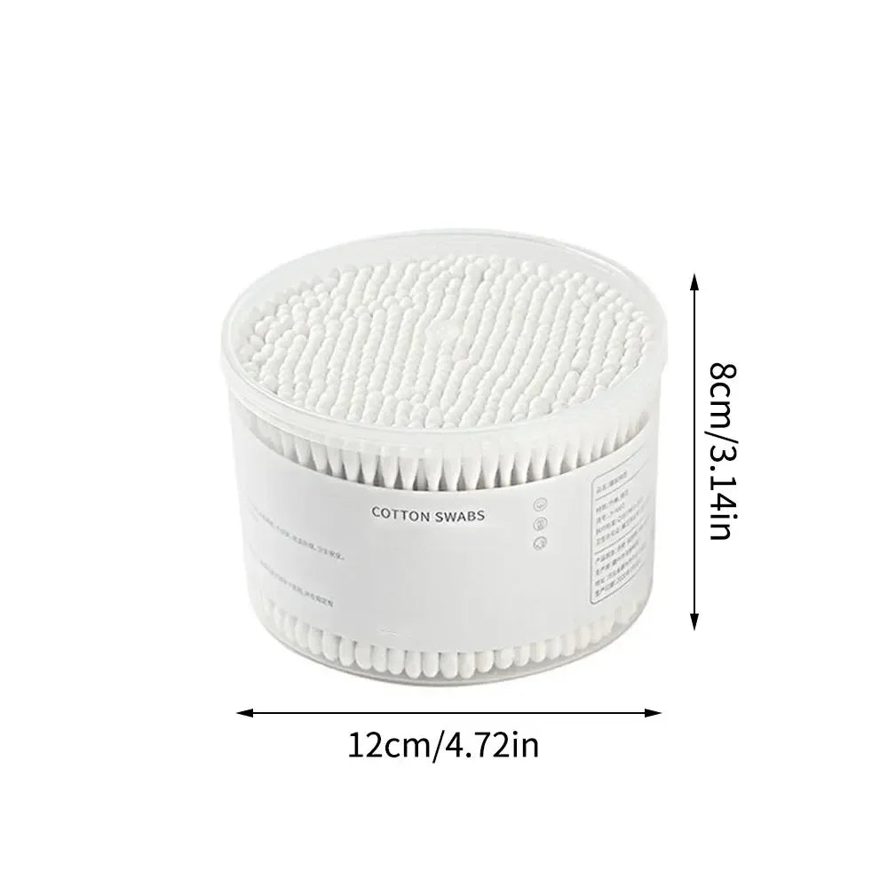 Disposable Cotton 500PCSSwab Box With Double End Round Head For Makeup And Makeup Removal Daily Cleaning Pet Care Multi-purpose