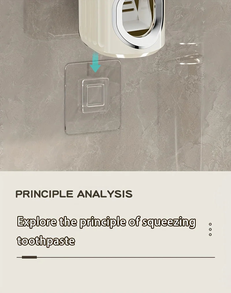 A Hole Free Wall Mounted Automatic Toothpaste Dispenser, A Toothpaste Storage Rack for Bathrooms, Households, and Bathrooms