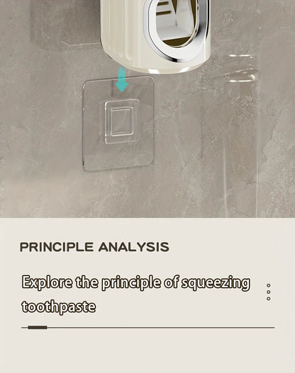 A Hole Free Wall Mounted Automatic Toothpaste Dispenser, A Toothpaste Storage Rack for Bathrooms, Households, and Bathrooms