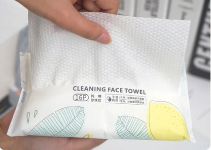 16pcs Face Towel Face Washing Travel Portable Cotton Tissue Wipe Soft Face Tissue Pearl Pattern Wet Dry Multi Use Disposable New