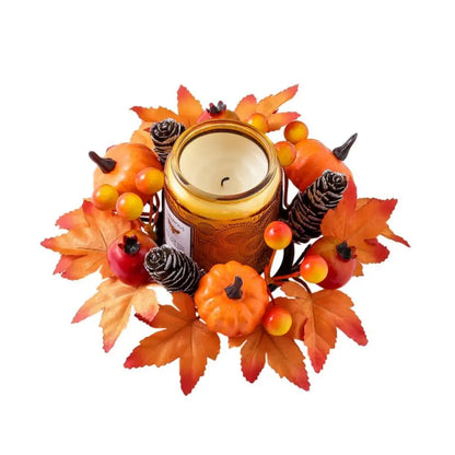 Christmas Wreath Festive Thanksgiving Day Decoration Autumn Floral Wreath Long-Lasting Berry Harvest Wreath For Party