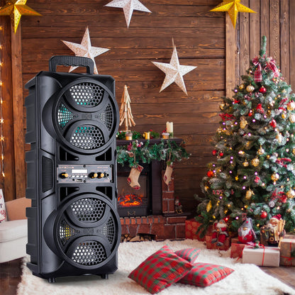 3000W Portable Bluetooth Speaker Subwoofer Heavy Bass Sound System DJ Party Home Outdoor Speakers & Microphone Remote LED Light