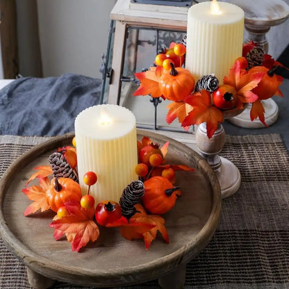 Christmas Wreath Festive Thanksgiving Day Decoration Autumn Floral Wreath Long-Lasting Berry Harvest Wreath For Party