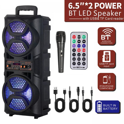 3000W Portable Bluetooth Speaker Subwoofer Heavy Bass Sound System DJ Party Home Outdoor Speakers & Microphone Remote LED Light