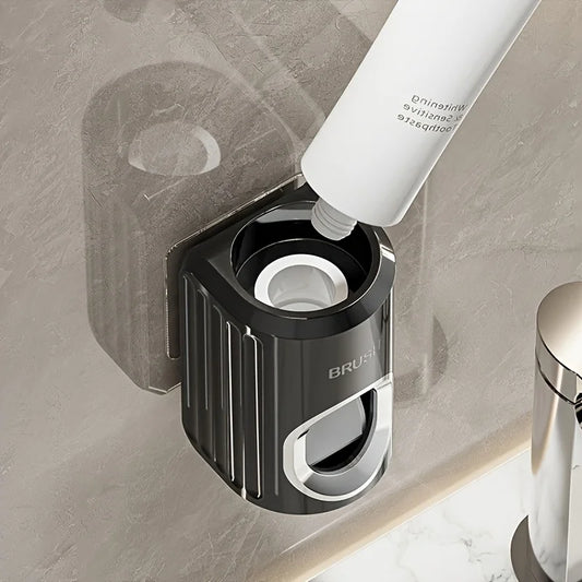A Hole Free Wall Mounted Automatic Toothpaste Dispenser, A Toothpaste Storage Rack for Bathrooms, Households, and Bathrooms