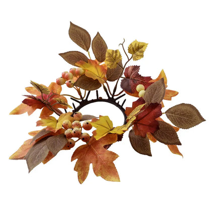 Christmas Wreath Festive Thanksgiving Day Decoration Autumn Floral Wreath Long-Lasting Berry Harvest Wreath For Party