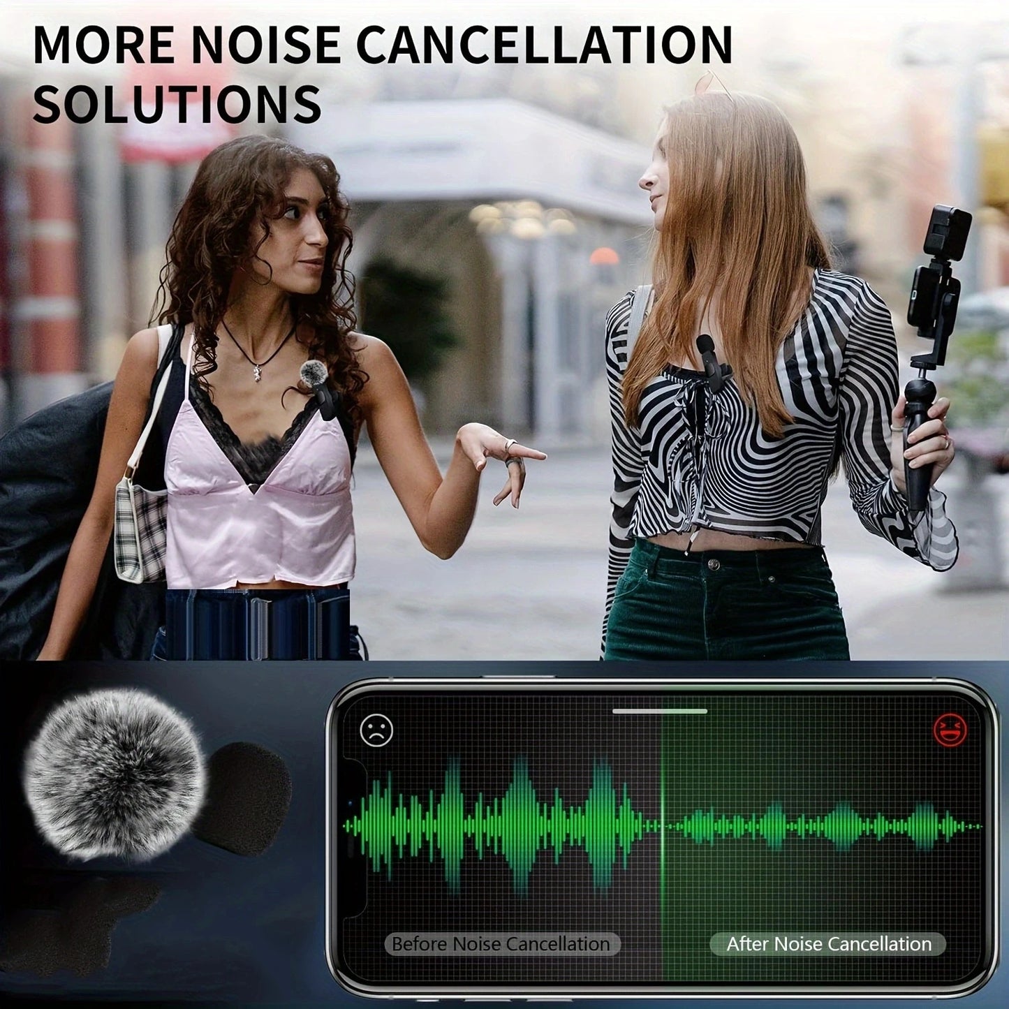 K60 NEW Wireless Lavalier Microphone Audio Video Recording Mini Mic For iPhone Android Laptop Gaming Mobile Phone Microphone