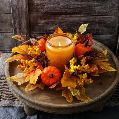 Christmas Wreath Festive Thanksgiving Day Decoration Autumn Floral Wreath Long-Lasting Berry Harvest Wreath For Party