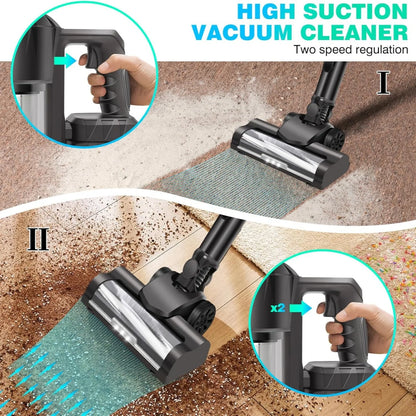 BRIEFNESS 3-in-1 Cordless Vacuum Cleaner Powerful Stick Vacuum Rechargeable Handheld Upright Vacuum Cleaner