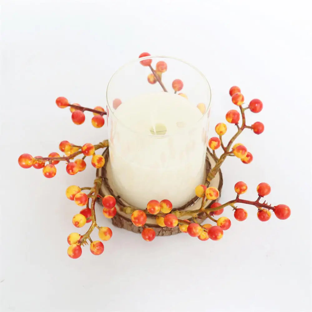 Christmas Wreath Festive Thanksgiving Day Decoration Autumn Floral Wreath Long-Lasting Berry Harvest Wreath For Party