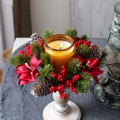 Christmas Wreath Festive Thanksgiving Day Decoration Autumn Floral Wreath Long-Lasting Berry Harvest Wreath For Party