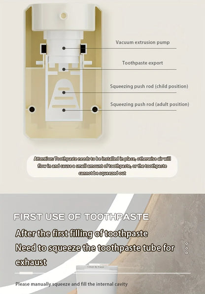 A Hole Free Wall Mounted Automatic Toothpaste Dispenser, A Toothpaste Storage Rack for Bathrooms, Households, and Bathrooms