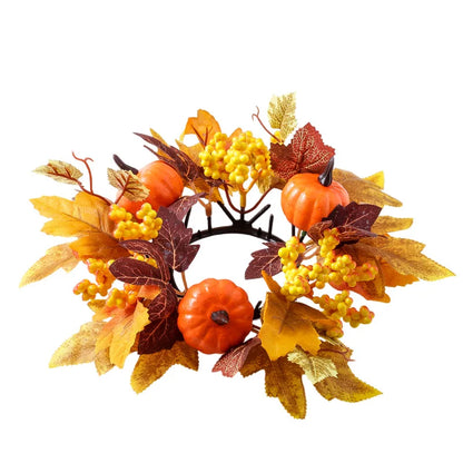 Christmas Wreath Festive Thanksgiving Day Decoration Autumn Floral Wreath Long-Lasting Berry Harvest Wreath For Party