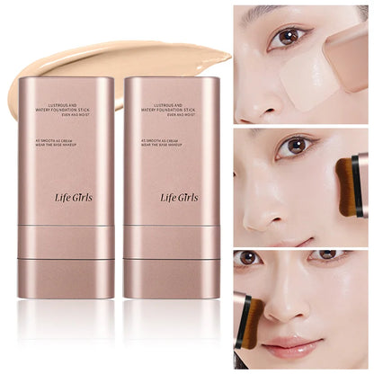 Clear and Moisturizing Foundation with a Natural Glow, Hydrating, Bling, Radiance, Thin and Lightweight Double-Ended Makeup Foundation That Can Be Rotated for Easier Application, with Its Own Brush for Waterproofing, Making I