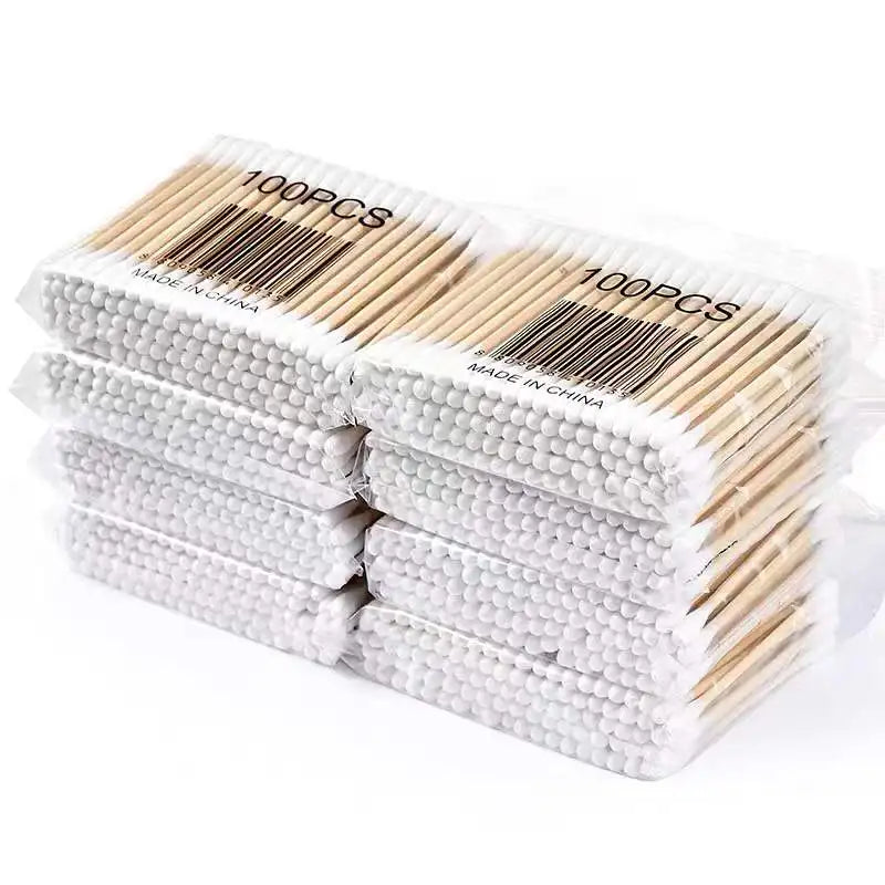 Double Head Cotton Swab Women Makeup Cotton Buds Tip for Wood Sticks Nose Ears Cleaning Health Care Tools