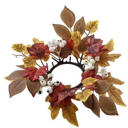 Christmas Wreath Festive Thanksgiving Day Decoration Autumn Floral Wreath Long-Lasting Berry Harvest Wreath For Party