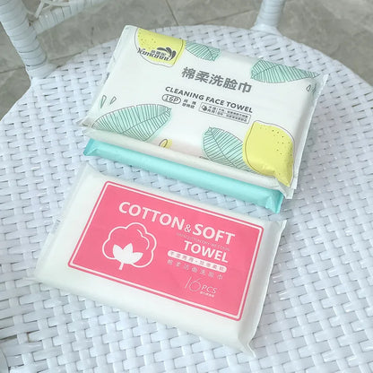 16pcs Face Towel Face Washing Travel Portable Cotton Tissue Wipe Soft Face Tissue Pearl Pattern Wet Dry Multi Use Disposable New