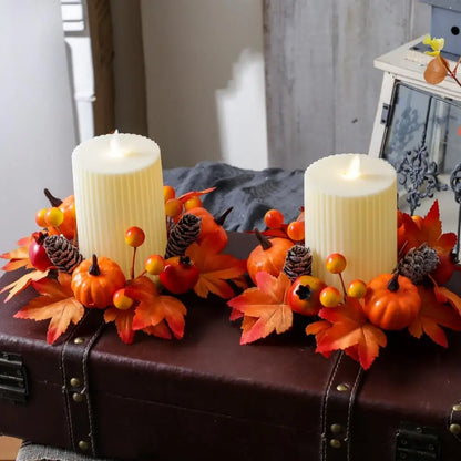 Christmas Wreath Festive Thanksgiving Day Decoration Autumn Floral Wreath Long-Lasting Berry Harvest Wreath For Party