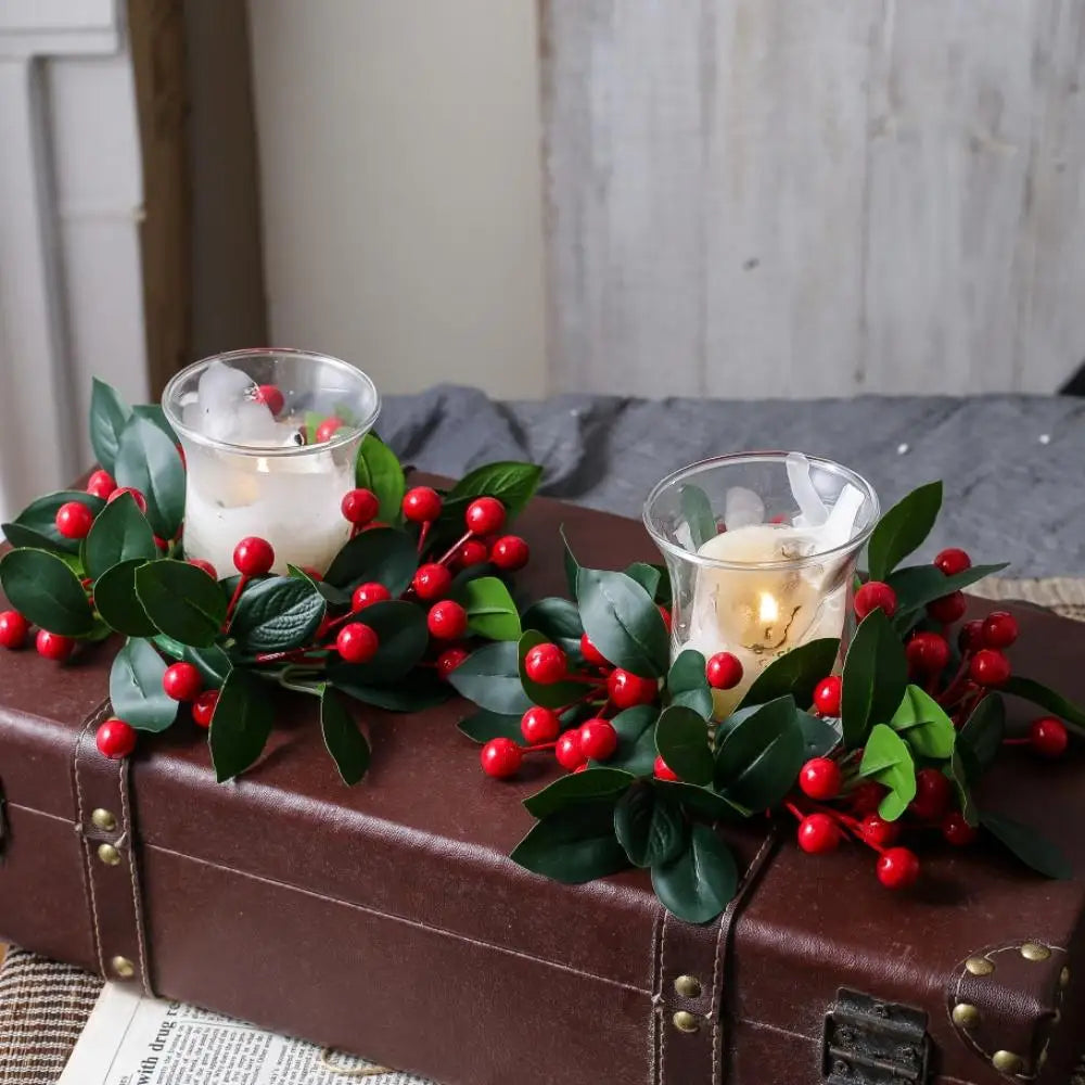 Christmas Wreath Festive Thanksgiving Day Decoration Autumn Floral Wreath Long-Lasting Berry Harvest Wreath For Party