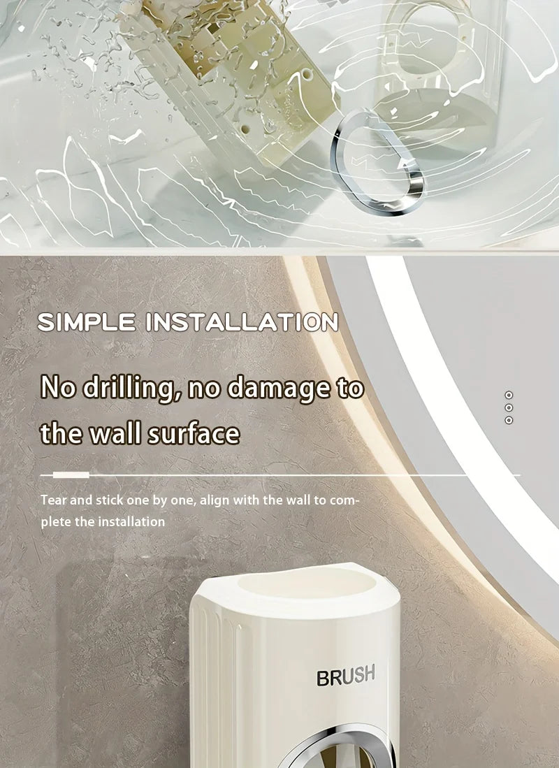A Hole Free Wall Mounted Automatic Toothpaste Dispenser, A Toothpaste Storage Rack for Bathrooms, Households, and Bathrooms