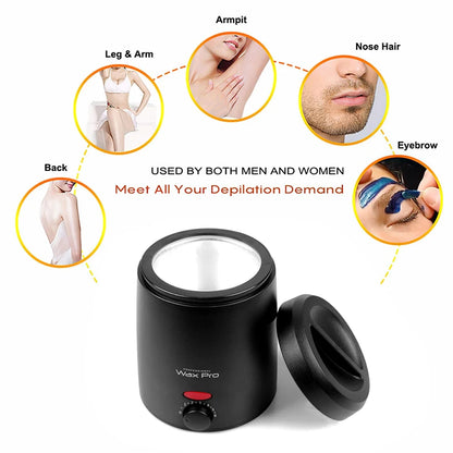 Wax Melting Machine for Hair Removal 200ml Wax Heater Pot Depilation Paraffin Wax Beans Waxing Warmer Dipping Pot and Wax Beads
