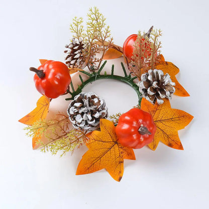 Christmas Wreath Festive Thanksgiving Day Decoration Autumn Floral Wreath Long-Lasting Berry Harvest Wreath For Party
