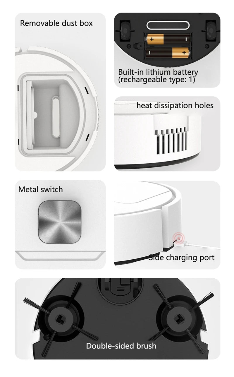 XIAOMI Mini Silent Smart Sweeping Robot Three-in-one Multi-function Cleaning Machine Vacuum Cleaner Sweep Mop Brush 2025