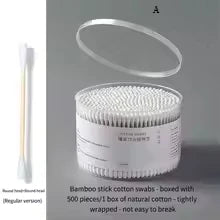 Disposable Cotton 500PCSSwab Box With Double End Round Head For Makeup And Makeup Removal Daily Cleaning Pet Care Multi-purpose