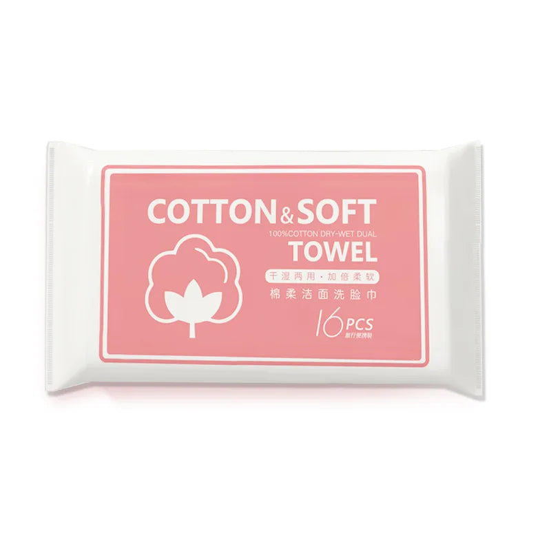 16pcs Face Towel Face Washing Travel Portable Cotton Tissue Wipe Soft Face Tissue Pearl Pattern Wet Dry Multi Use Disposable New