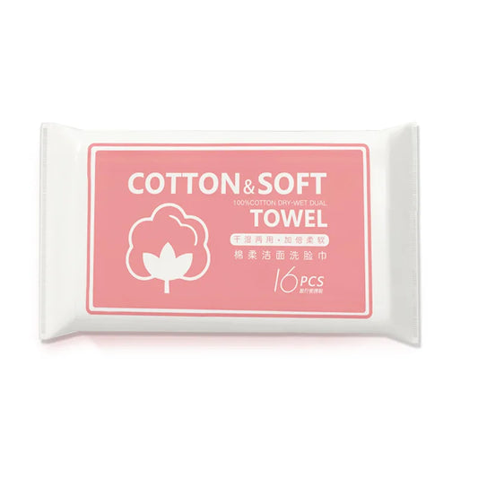 16pcs Face Towel Face Washing Travel Portable Cotton Tissue Wipe Soft Face Tissue Pearl Pattern Wet Dry Multi Use Disposable New