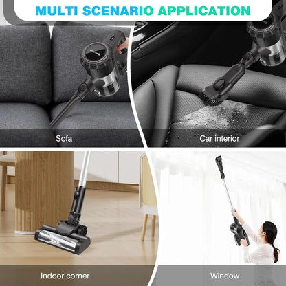 BRIEFNESS 3-in-1 Cordless Vacuum Cleaner Powerful Stick Vacuum Rechargeable Handheld Upright Vacuum Cleaner