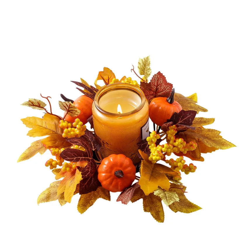 Christmas Wreath Festive Thanksgiving Day Decoration Autumn Floral Wreath Long-Lasting Berry Harvest Wreath For Party
