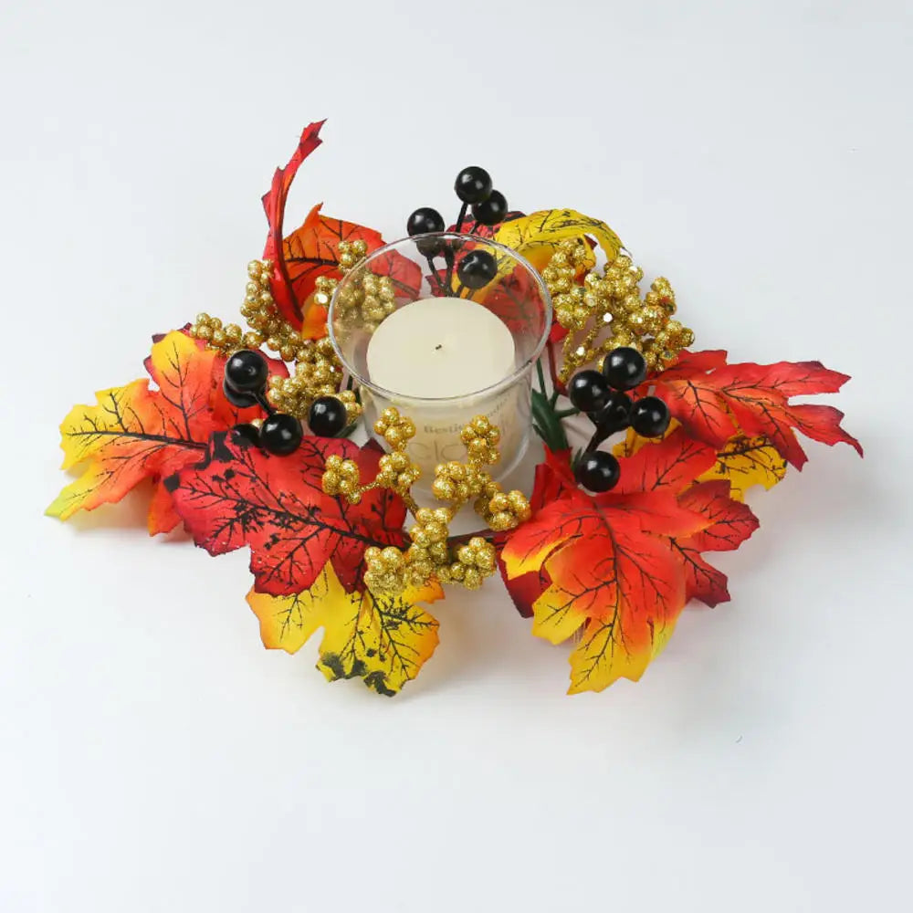 Christmas Wreath Festive Thanksgiving Day Decoration Autumn Floral Wreath Long-Lasting Berry Harvest Wreath For Party