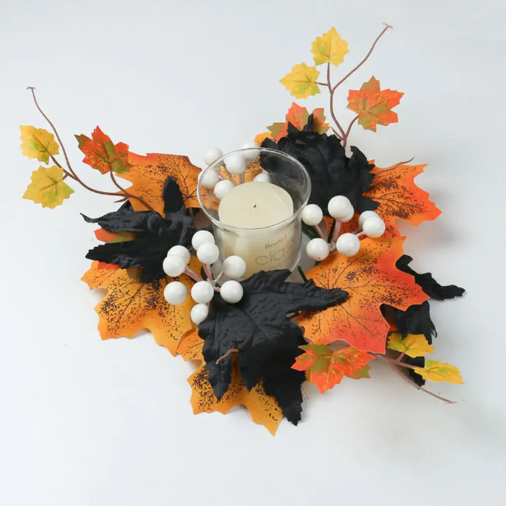 Christmas Wreath Festive Thanksgiving Day Decoration Autumn Floral Wreath Long-Lasting Berry Harvest Wreath For Party