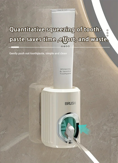 A Hole Free Wall Mounted Automatic Toothpaste Dispenser, A Toothpaste Storage Rack for Bathrooms, Households, and Bathrooms