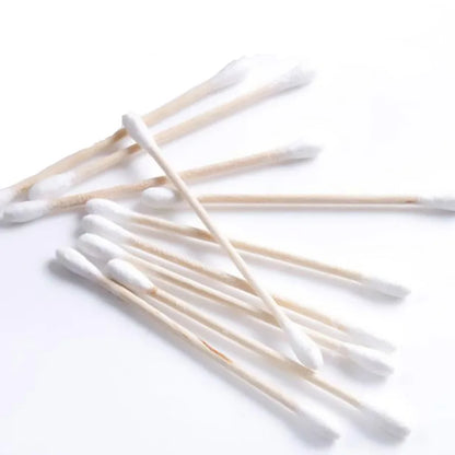 Disposable sanitary cotton swabs, soft bags, wooden sticks, double ended cotton swabs, cleaning cotton swabs, 100 pieces in tota