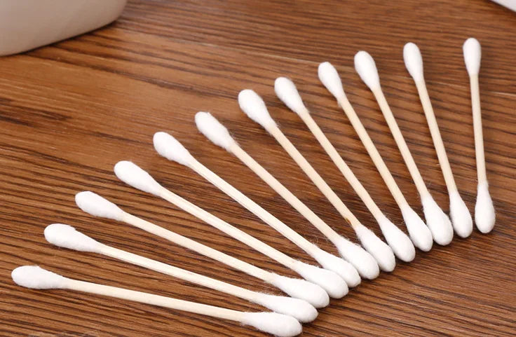 100/1000pcs Unscented Cotton Swabs, Double-Headed, Wooden Stick, Makeup Removal & Cleaning Ear Cotton Swabs