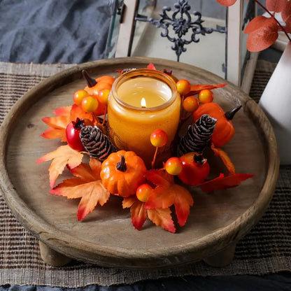 Christmas Wreath Festive Thanksgiving Day Decoration Autumn Floral Wreath Long-Lasting Berry Harvest Wreath For Party