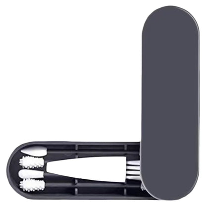 2Pcs Silicone Reusable Cotton Swab Earpick Kit With Box Portable Double Headed Soft Makeup Swab Ear Cleaning Set