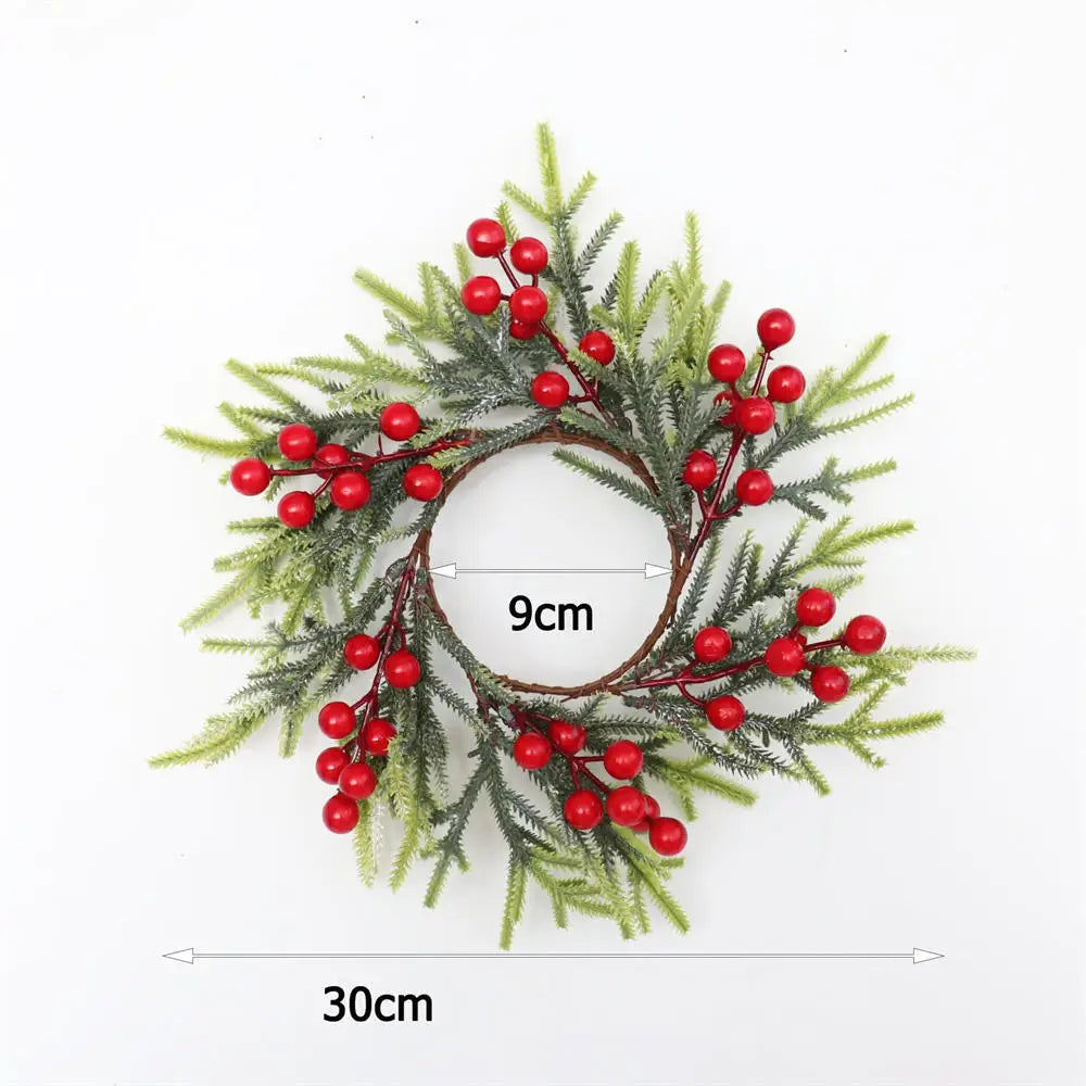 Christmas Wreath Festive Thanksgiving Day Decoration Autumn Floral Wreath Long-Lasting Berry Harvest Wreath For Party