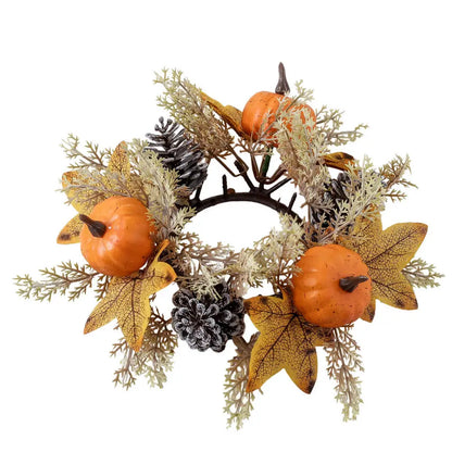 Christmas Wreath Festive Thanksgiving Day Decoration Autumn Floral Wreath Long-Lasting Berry Harvest Wreath For Party