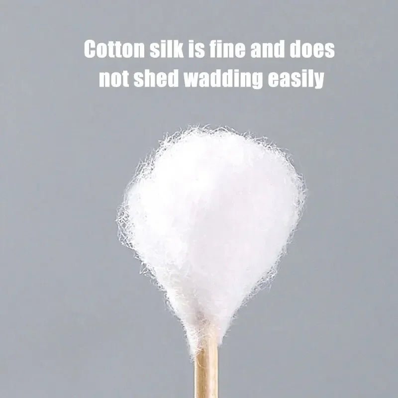 Disposable Cotton 500PCSSwab Box With Double End Round Head For Makeup And Makeup Removal Daily Cleaning Pet Care Multi-purpose