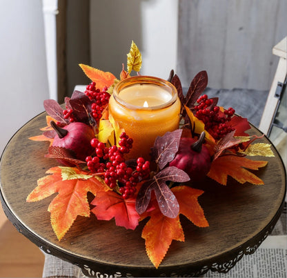 Christmas Wreath Festive Thanksgiving Day Decoration Autumn Floral Wreath Long-Lasting Berry Harvest Wreath For Party