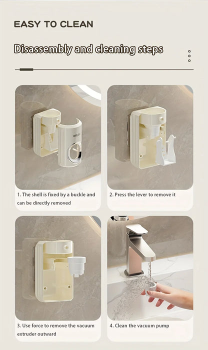 A Hole Free Wall Mounted Automatic Toothpaste Dispenser, A Toothpaste Storage Rack for Bathrooms, Households, and Bathrooms