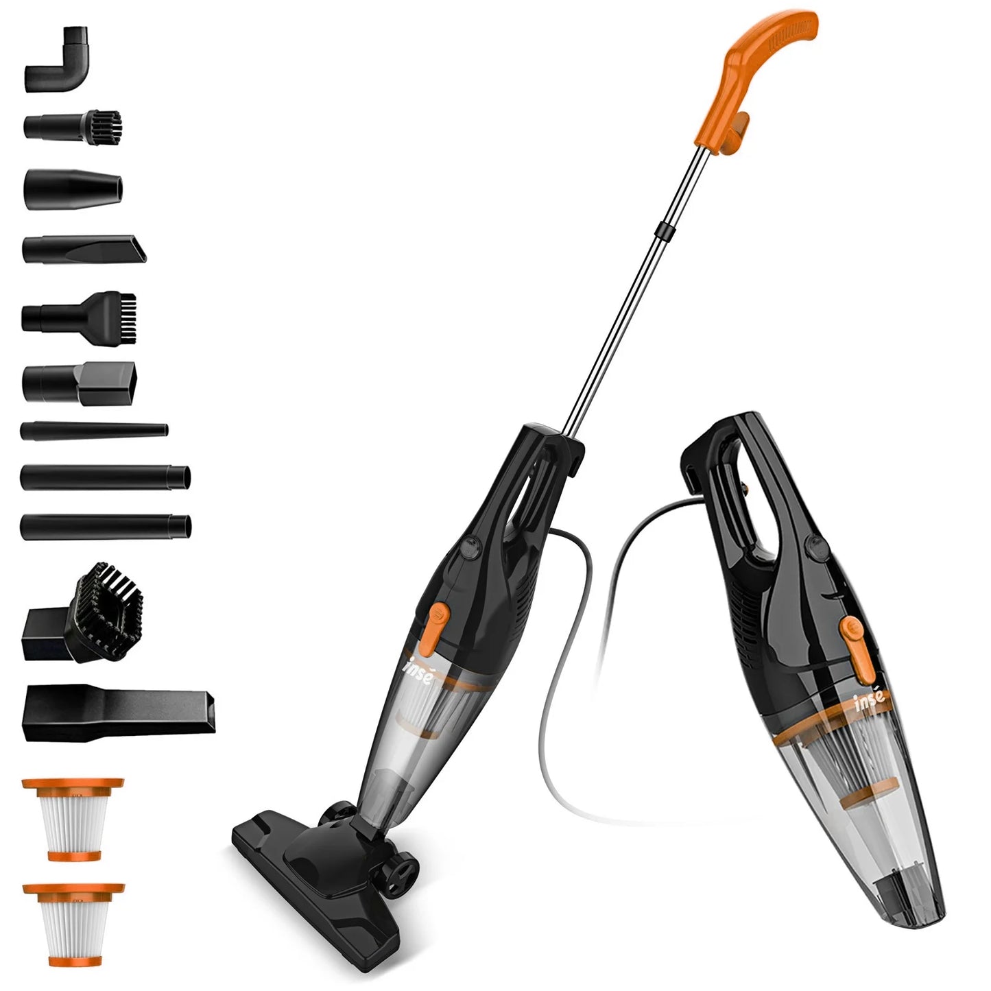 INSE R3S/R6X Corded Vacuum Cleaner Handheld Stick Vacuum Powerful 3 in1 Lightweight Vacuum Cleaners for Home Hard Floor Pet Hair