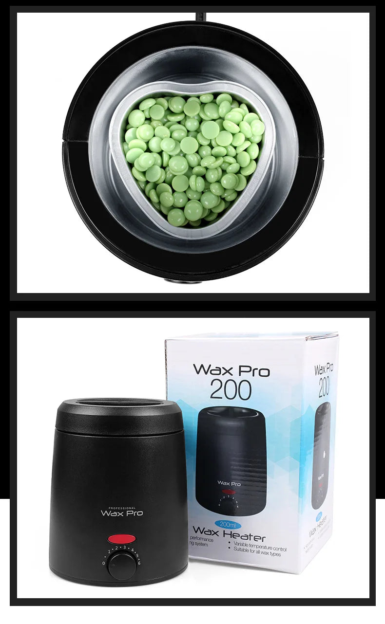 Wax Melting Machine for Hair Removal 200ml Wax Heater Pot Depilation Paraffin Wax Beans Waxing Warmer Dipping Pot and Wax Beads