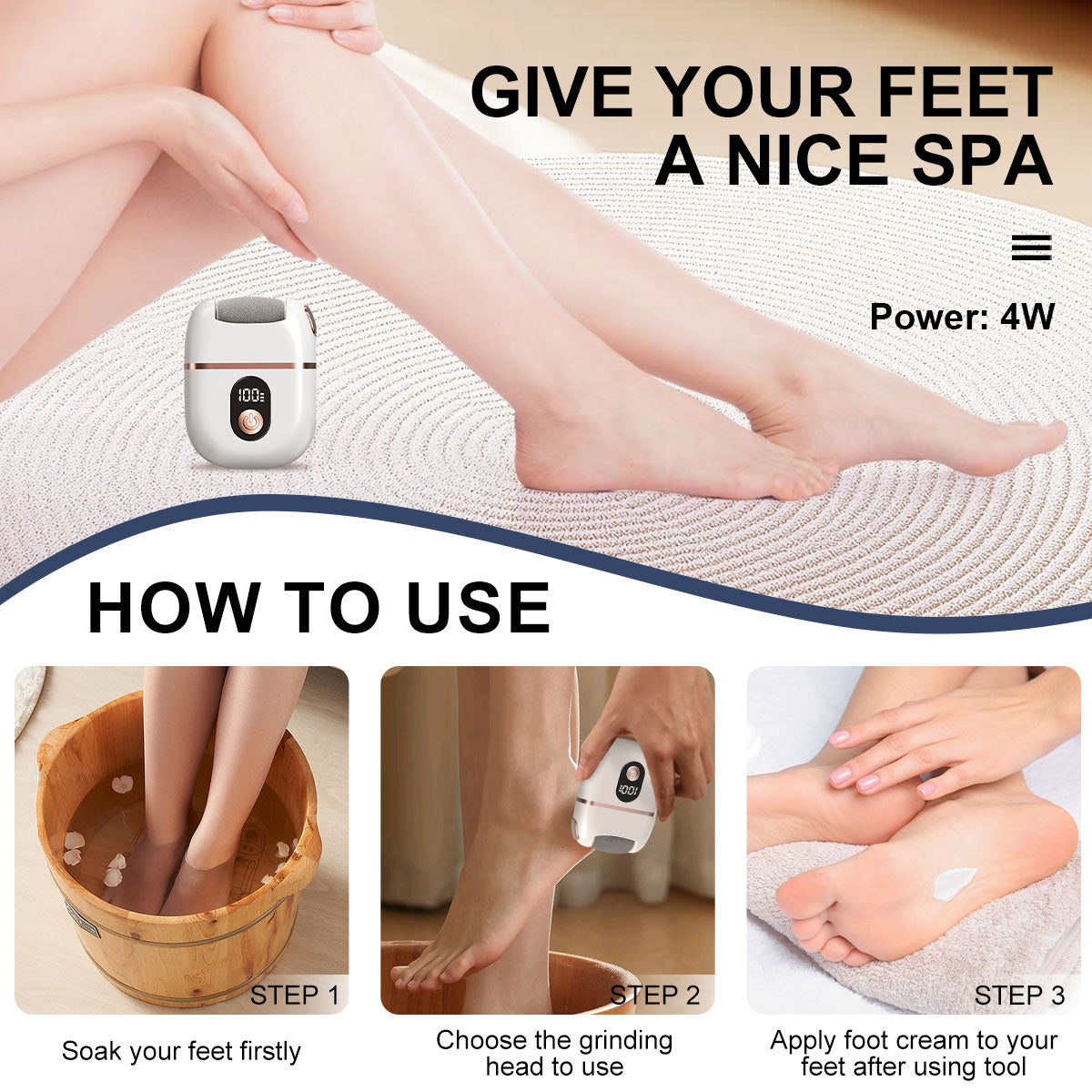 New Electric Callus Remover For Feet, Portable Rechargeable Foot Repair And Grinding Device With Digital Display, Heel Polisher File For Men Women Dry Callus Dead Skin