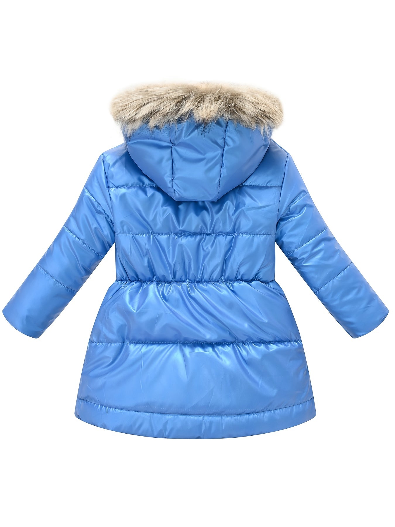 Children's Winter New Style Thickened Glossy Hooded Jacket for Boys and Girls, Mid-Length